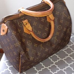 Louis Vuitton Brown and Tan Monogram Bag